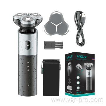 VGR V-343 rechargeable waterproof IPX7 rotary beard shaver